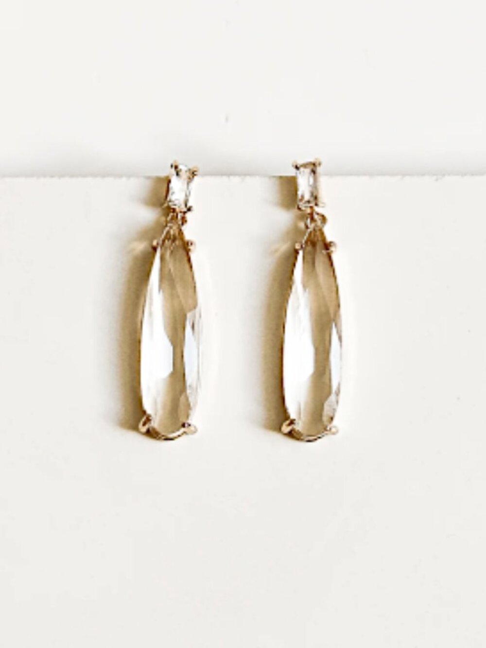 NEW~ Anthropologie Studio Bride Baguette Dewdrop Earrings - Picture 13 of 13